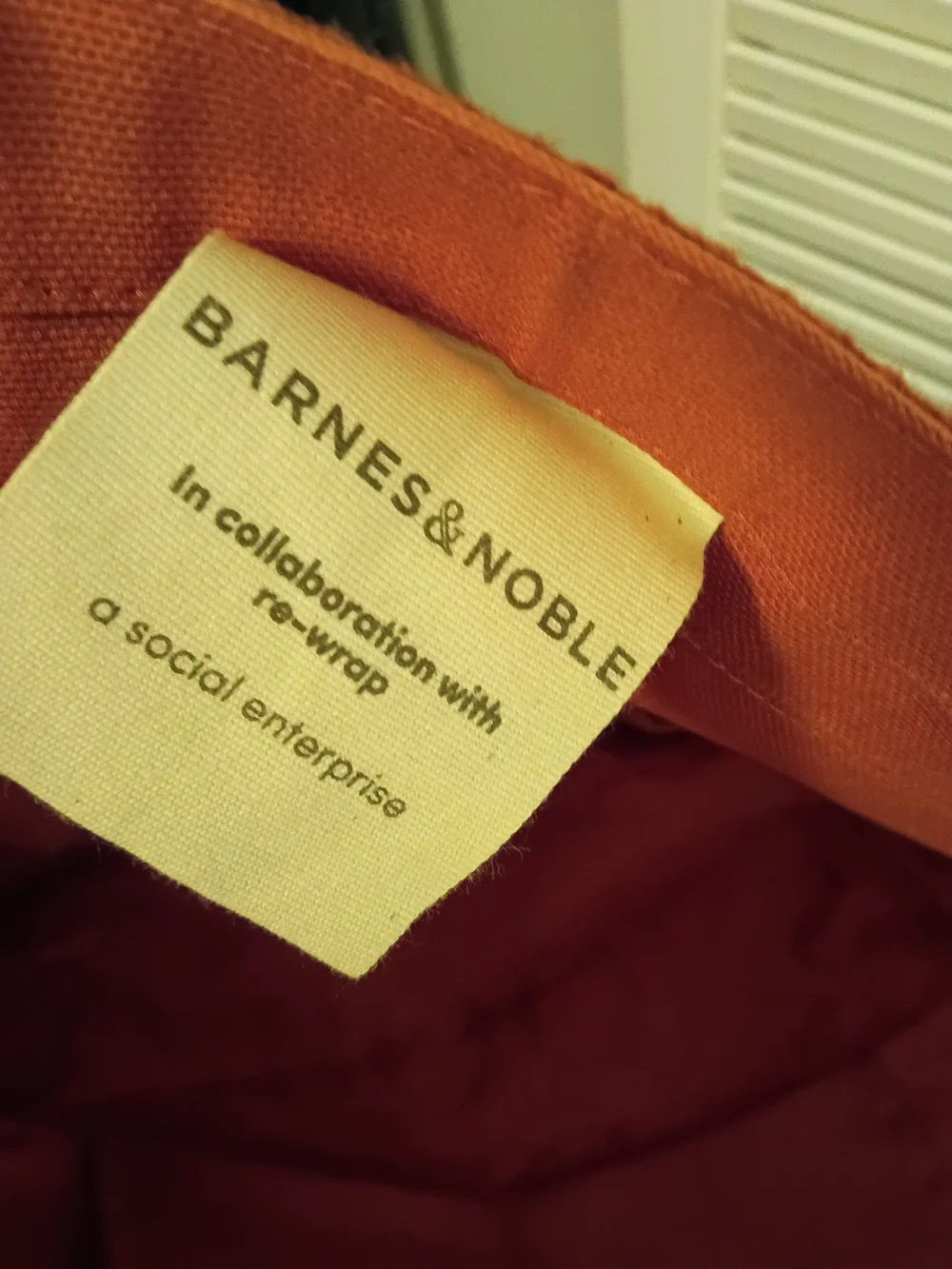 Barnes & Noble Red Canvas Tote with Gold Lettering